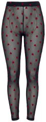 Ulla Popken 850264 Wzorzyste legginsy rajstopowe Czarna