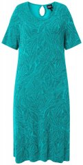 Ulla Popken 850344 Wzorzysta sukienka T-shirtowa Turkusowa