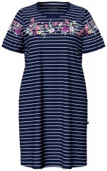 Ulla Popken 850401 Koszula nocna w kwiaty Granatowa