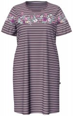 Ulla Popken 850401 Koszula nocna w kwiaty Brązowa
