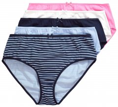 Ulla Popken 850966 Majtki w paski 5 szt. Granatowa