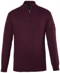 JP1880 851428 Sweter z dzianiny z suwakiem przy szyi Śliwkowa TALL