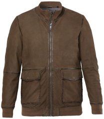 JP1880 851511 Kurtka zamszowa z jagnięcej skóry Brązowa