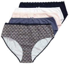 Ulla Popken 851730 Wzorzyste majtki 5 szt. Beżowa