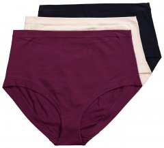 Ulla Popken 851736 Majtki z wysokim stanem 3 szt. Czarna