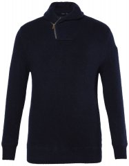JP1880 851795 Sweter z dzianiny z kołnierzem szalowym Granatowa TALL