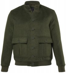 JP1880 852294 Kurtka z mieszanki wełny ze stójką Khaki zielona
