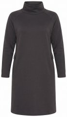 Ulla Popken 852456 Sukienka dresowa z golfem Ciemnobrązowa