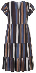 Ulla Popken 852771 Sukienka w paski z falbanami Granatowa