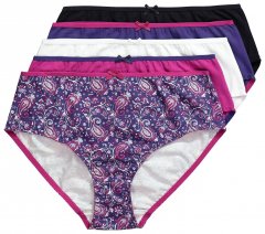 Ulla Popken 852935 Majtki w kwiaty 5 szt. Królewski błękit