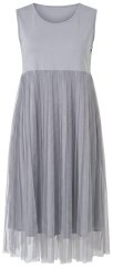 Ulla Popken 853879 Rozkloszowana sukienka midi Szara