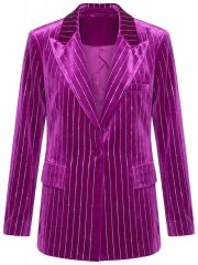 Ulla Popken 855499 Aksamitna marynarka z dżetami Magenta