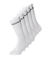 Jack & Jones Basic Logo Skarpety tenisowe Biały 5-pack
