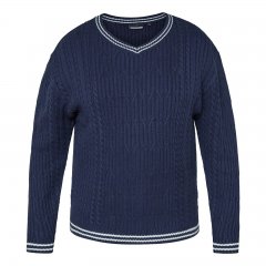 North Latitude V-Neck Knit Granatowy