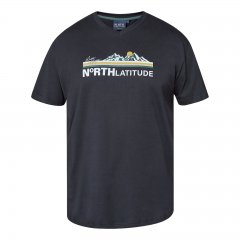 North Latitude Mountain T-Shirt V-Neck Czarny