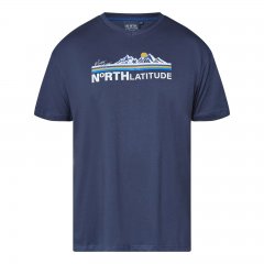 North Latitude Mountain T-Shirt V-Neck Granatowy