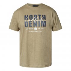 North Latitude T-Shirt Slub With Print Brązowy/Beżowy