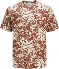 Jack & Jones Split AOP Crew Neck T-Shirt Brown