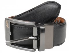 Kam Jeans 921 Leather Belt Black/Brown "Reversible", 3cm