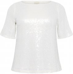Kaffe Curve Mirana Sequin Blouse Chalk