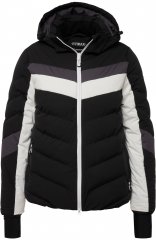 Ulla Popken HYPRAR Chevron Stripe Triple Function Quilted Fully Lined Ski Jacket Black