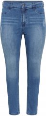 Kaffe Curve Laurina Jeansy Washed/Destroyed Blue Denim