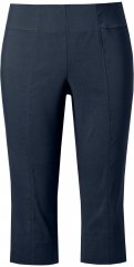 Ulla Popken Bengaline Elastic Waist Stretch Capri Pants Navy Blue