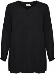 Kaffe Curve Ami Długi rękaw Tunika Głęboka czerń