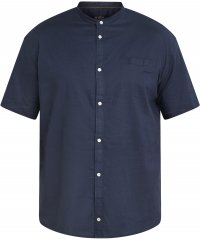 North Latitude 61109 Koszula z Krótkim Rękawem z Kołnierzykiem Mao Granatowy