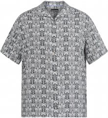 North Latitude 61313 Koszula Wiskozowa z Kołnierzem Kubańskim Szary