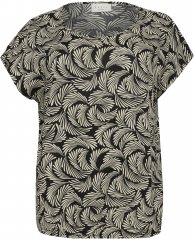 Kaffe Curve Sonna Stanley Top Głęboka czerń/Antyczna biel print