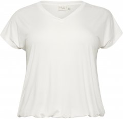 Kaffe Curve Jena V-Neck T-shirt Chalk