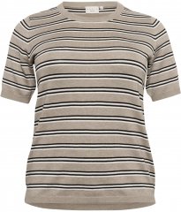 Kaffe Curve Lizzy Sweter w paski Beżowy/Czarny