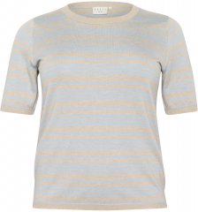 Kaffe Curve Lizzy Sweter w paski Beżowy/Jasnoniebieski