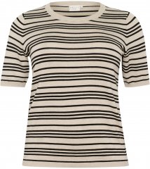 Kaffe Curve Lizzy Sweter w paski Beżowy/Czarny w paski