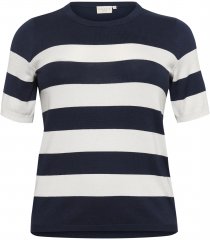 Kaffe Curve Lizzy pasekd Sweter Midnight/Chalk pasek