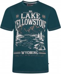 Kam Jeans 5792 Lake Yellowstone Print Tee Dark Sea