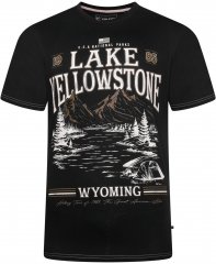 Kam Jeans 5792 Lake Yellowstone Print Tee Black