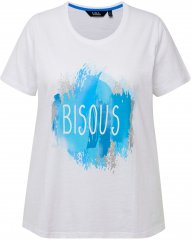 Ulla Popken BISOUS Short Sleeve Graphic Tee Snow White