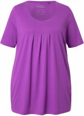 Ulla Popken Essential Front Pleat Tee Purple
