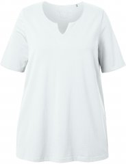 Ulla Popken Essential Notch Neck Stretch Tee Snow White