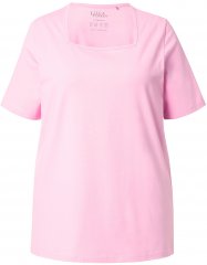 Ulla Popken Essential Square Neck Stretch Tee Pink
