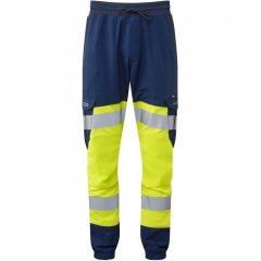Leo Hawkridge Ecoviz High Performance 4X Stretch Trouser Hi-Vis Yellow/Navy Print