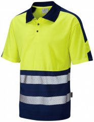 Leo Watersmeet Coolviz Plus Polo Hi-Vis Yellow/Navy