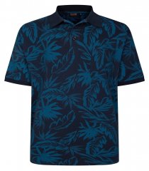 Espionage P222 Koszulka polo z nadrukiem liści granatowy/teal