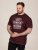 D555 Baldwin Grumpy Old Man Club Print Crew Neck T-shirt Burgundy/ Black Twist - Koszulki - T-shirty meskie Duże Rozmiary - 2XL-14XL