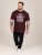 D555 Baldwin Grumpy Old Man Club Print Crew Neck T-shirt Burgundy/ Black Twist - Koszulki - T-shirty meskie Duże Rozmiary - 2XL-14XL