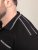 D555 Potts Jersey Polo With Jacquard Collar & Cuffs Czarny - Koszulki polo - Koszulki Polo 2XL-8XL