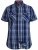 D555 Safford Short Sleeve Navy Check Shirt - Koszule - Koszule 2XL-10XL