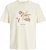 Jack & Jones Almeria Front Print Crew Neck T-Shirt Antique White - Koszulki - T-shirty meskie Duże Rozmiary - 2XL-14XL